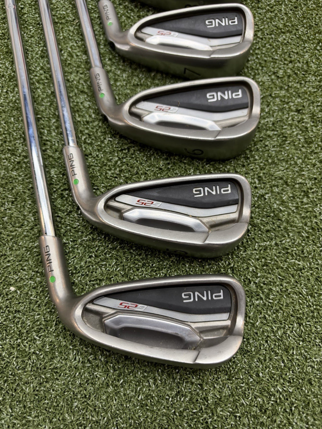 Ping G25 Green Dot Irons (4-G) With Stiff Shafts And MCC Grips