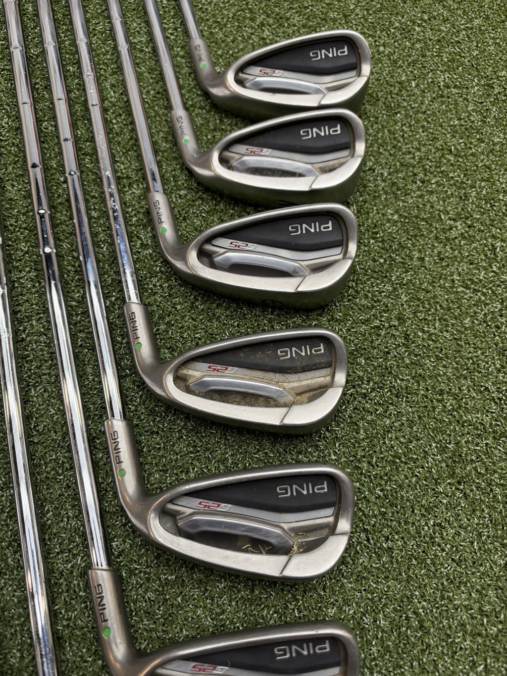 Ping G25 Green Dot Irons (4-G) With Stiff Shafts And MCC Grips
