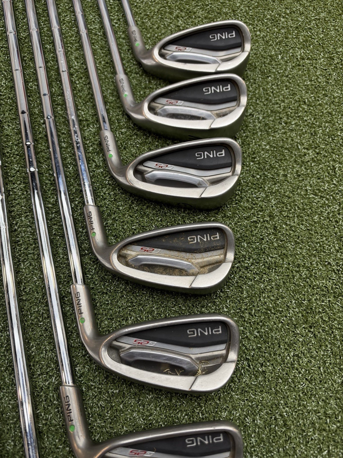 Ping G25 Green Dot Irons (4-G) With Stiff Shafts And MCC Grips