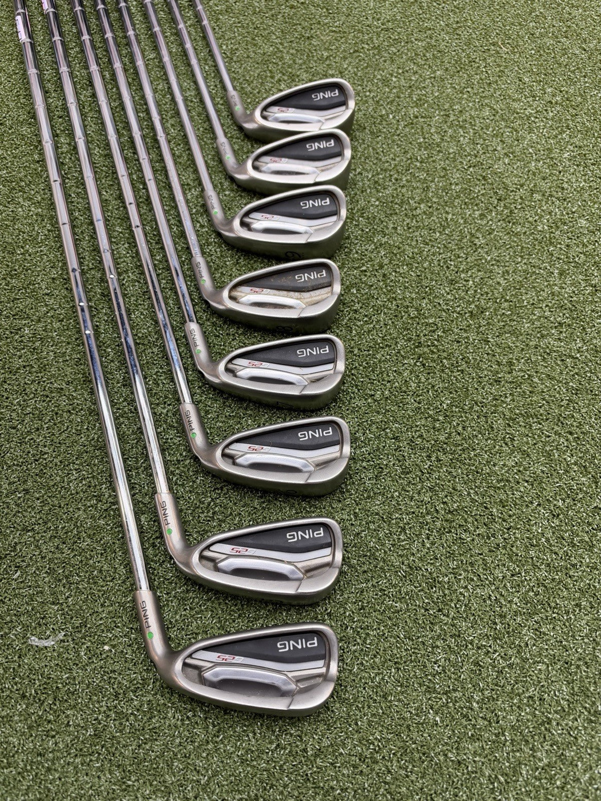 Ping G25 Green Dot Irons (4-G) With Stiff Shafts And MCC Grips