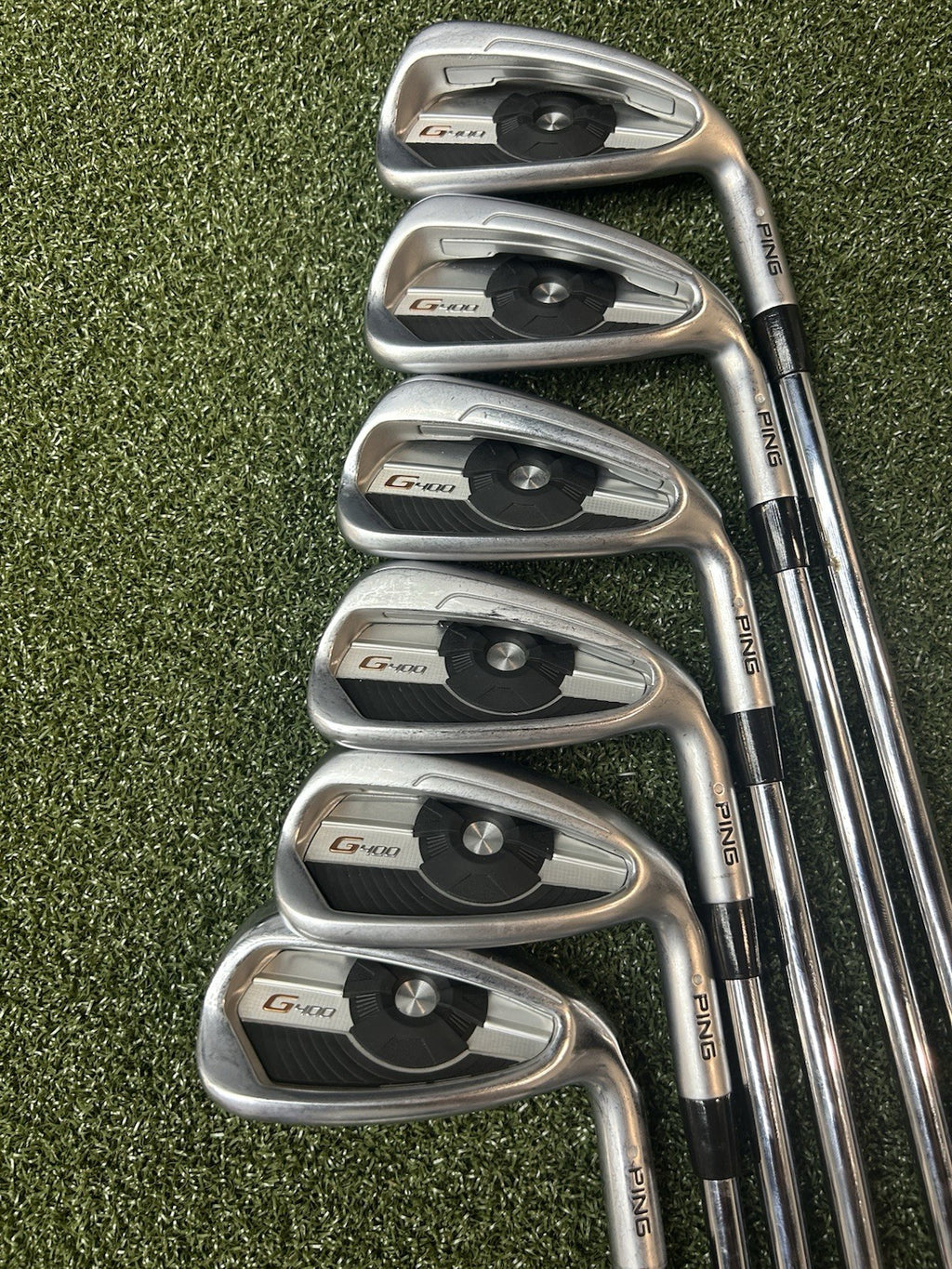 Ping G400 White Dot Iron Set 5-PW UW AWT 2.0 Stiff Flex Steel RH