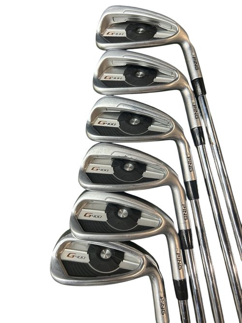 Ping G400 White Dot Iron Set 5-PW UW AWT 2.0 Stiff Flex Steel RH